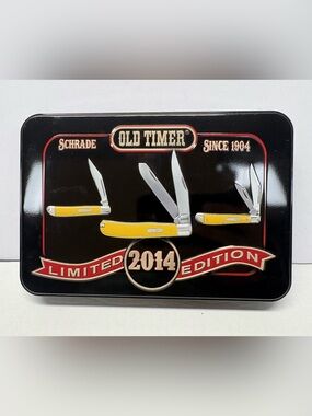 Schrade Old Timer 2014 limited-edition 3-knife collector Tin gift set